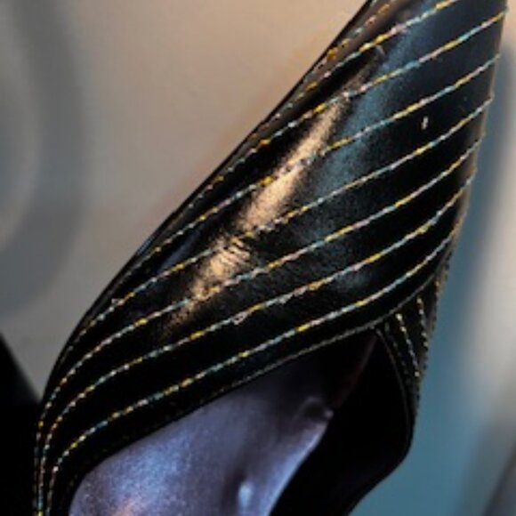 Imported Stitched Genuine Leather Adjustable Sling Back Pump - Picture 4 of 5